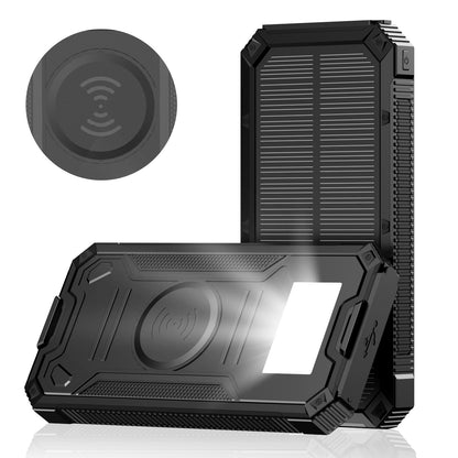Solarbetriebene Powerbank mit Schnellladefunktion und Kabelloser Ladeoption Brehn
