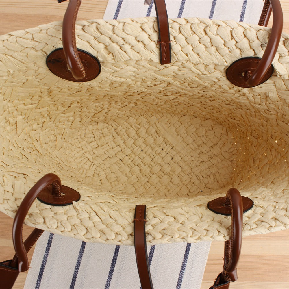 Strandtasche mit Eleganten Lederriemen Brehn