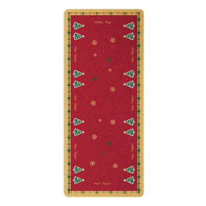 Quilted Holiday Sofa Seat Protector with Anti-Slip Backing and Christmas Tree Print