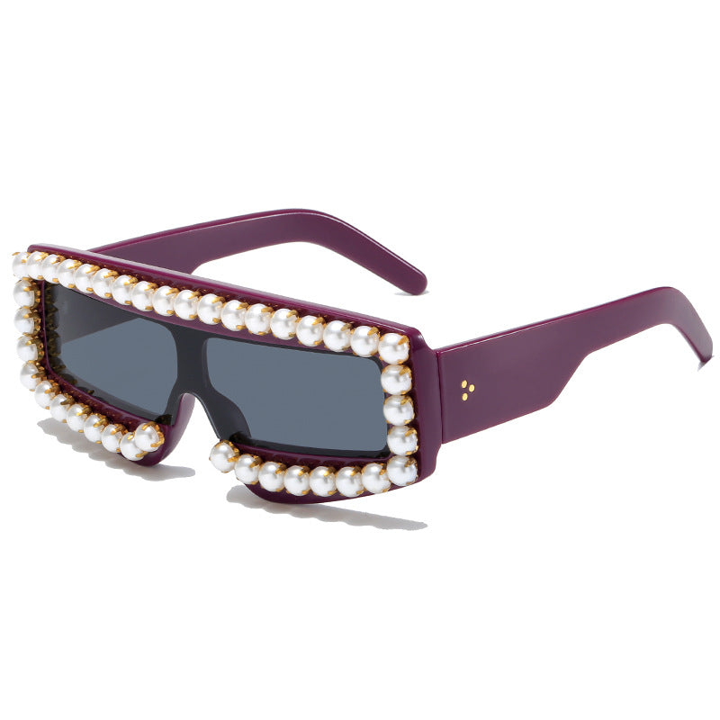 Damen modische Sonnenbrille mit Perlen-Applikationen Brehn