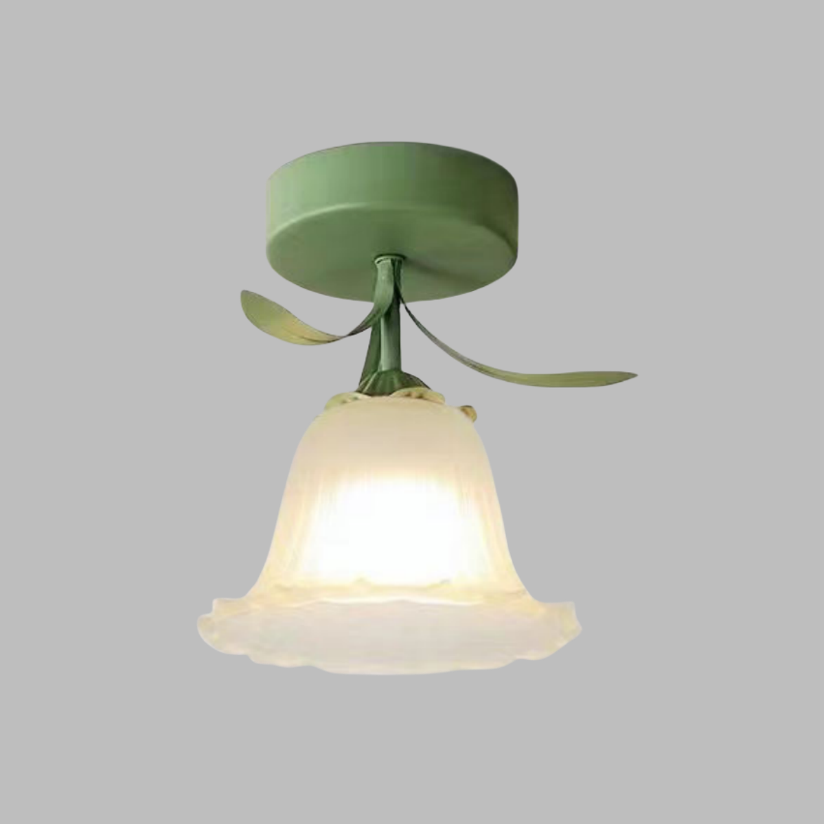 Deckenleuchte mit floralem Glasschirmdesign
