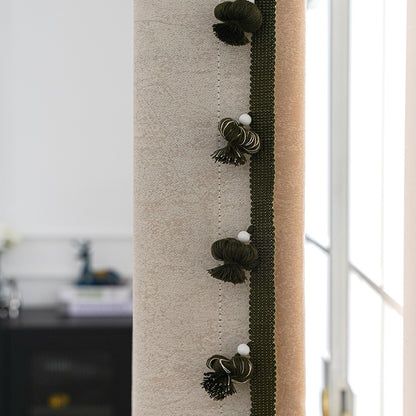 Dekorative Vorhangborte mit Pompons Brehn