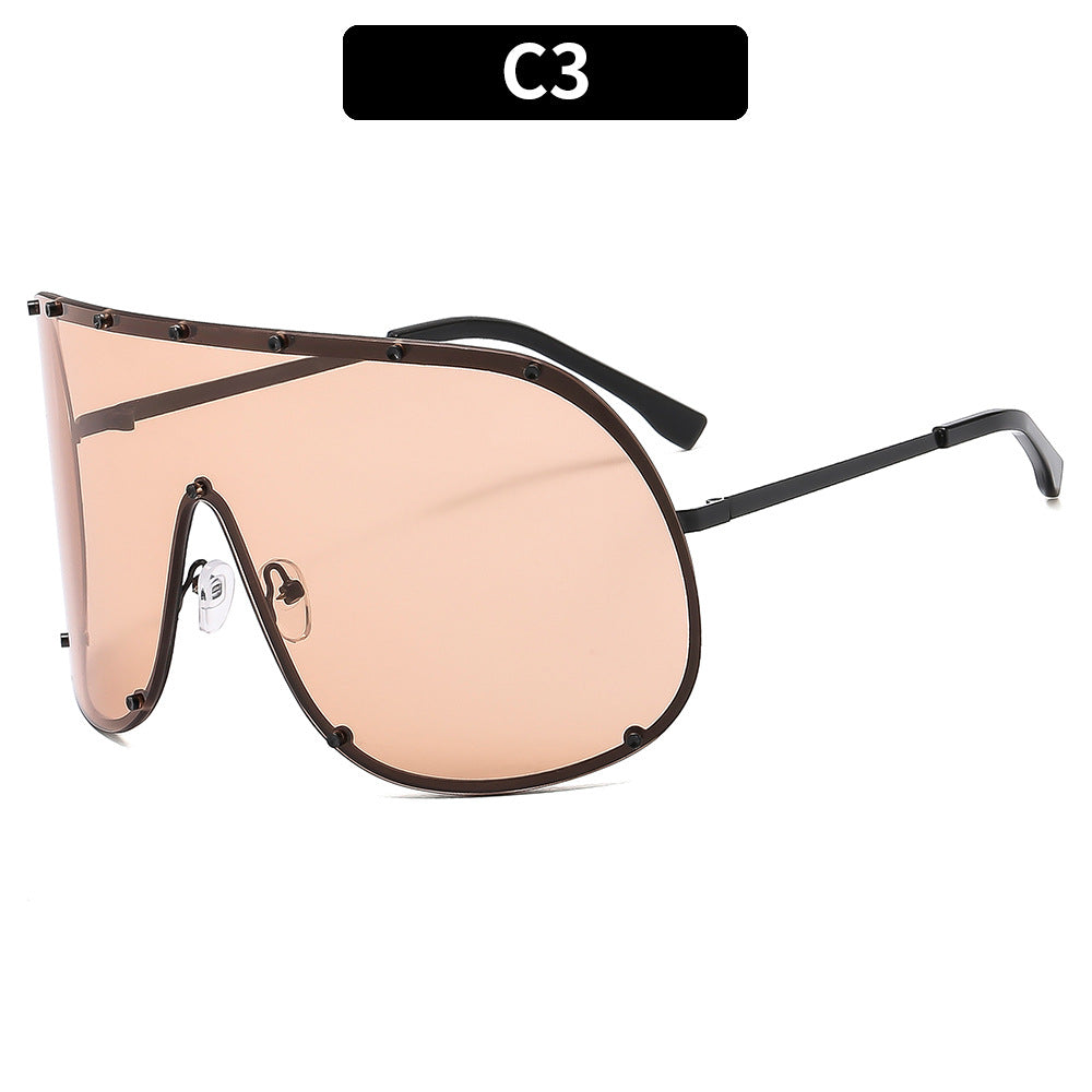 Oversized Shield Sonnenbrille Statement Stil
