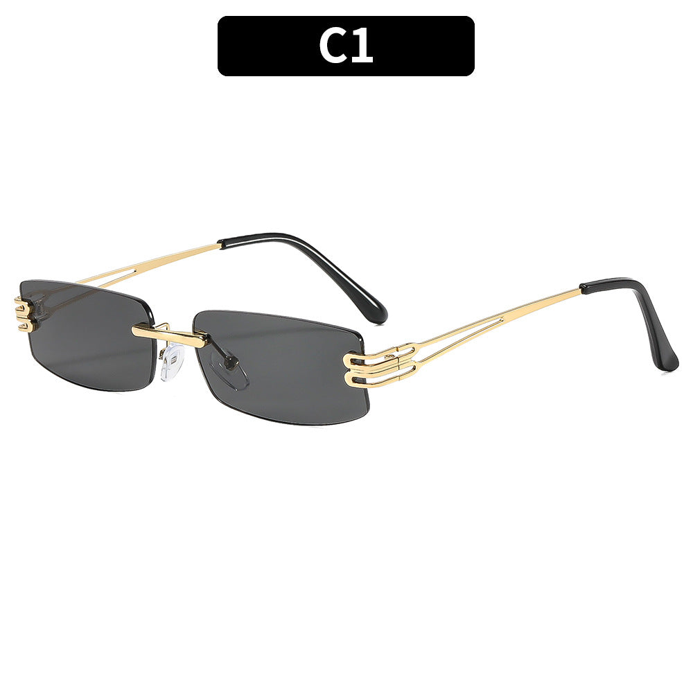 Stylische Minimalistische Rechteck Sonnenbrille