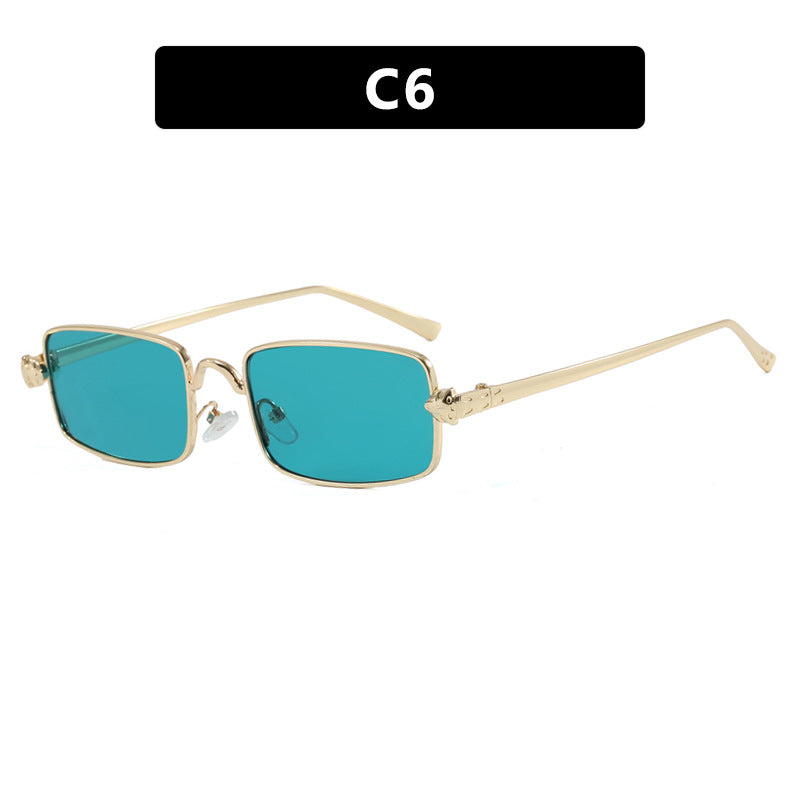 Damen elegante quadratische Sonnenbrille mit luxuriösem Metallrahmen und UV-Schutz Brehn