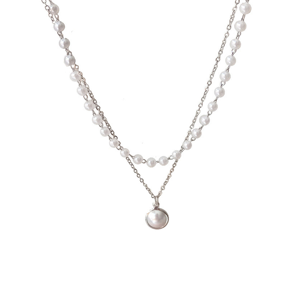 Elegante geschichtete Perlenkette Brehn