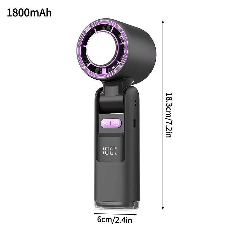 Unisex Einheitsgröße wiederaufladbarer tragbarer bladeless-Stil Mini-Lüfter mit faltbarem Kopf LED-Statusanzeige und Hochkapazitätsbatterie Brehn