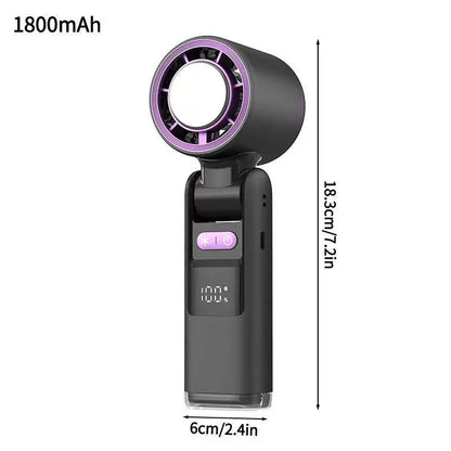 Unisex Einheitsgröße wiederaufladbarer tragbarer bladeless-Stil Mini-Lüfter mit faltbarem Kopf LED-Statusanzeige und Hochkapazitätsbatterie Brehn