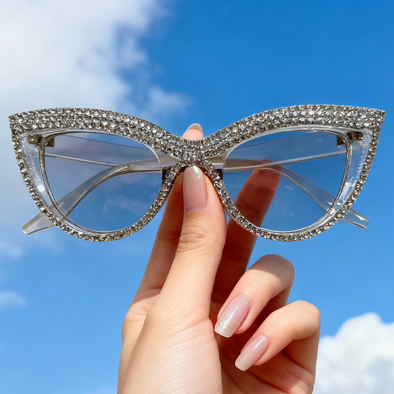 Rhinestone-beschmückte Cat-Eye-Brillen Brehn