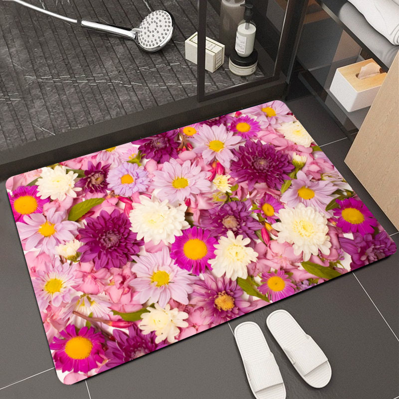Floral Design Memory Foam Badteppich Brehn