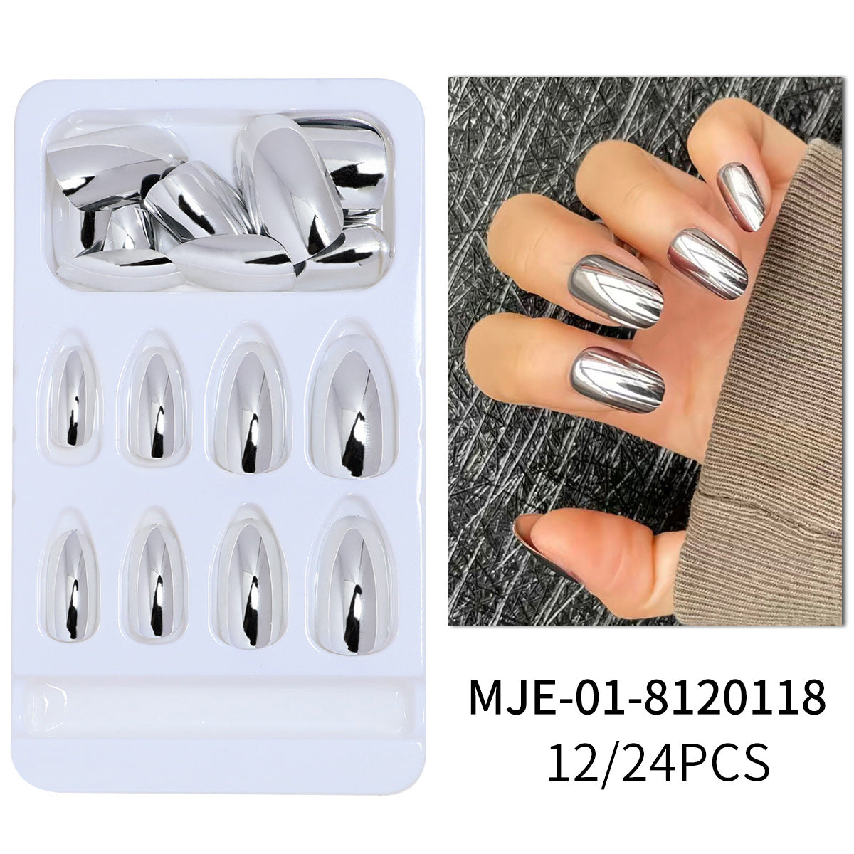 Metallic Glänzendes Press-On Nagelset Brehn