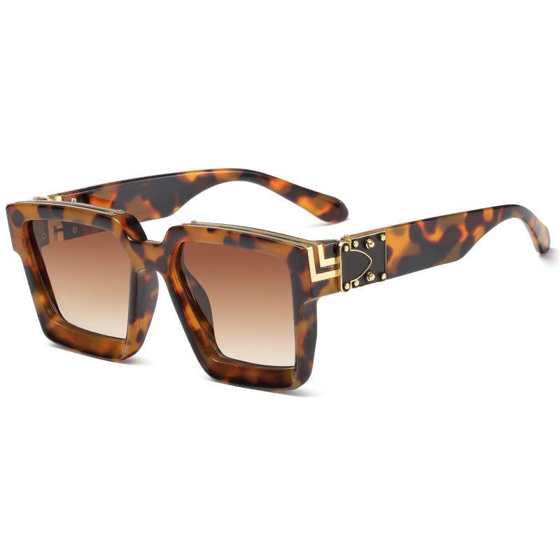 Damen quadratische Designer-Sonnenbrille mit auffälligem Rahmen Brehn