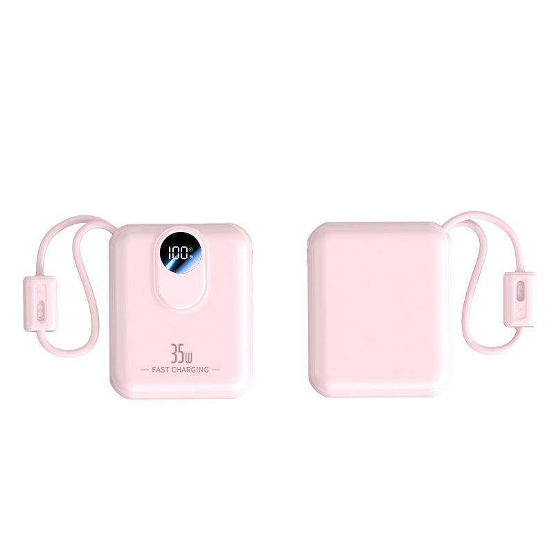 Powerbank mit Schnellladefunktion und Integrierten Ladekabeln Brehn