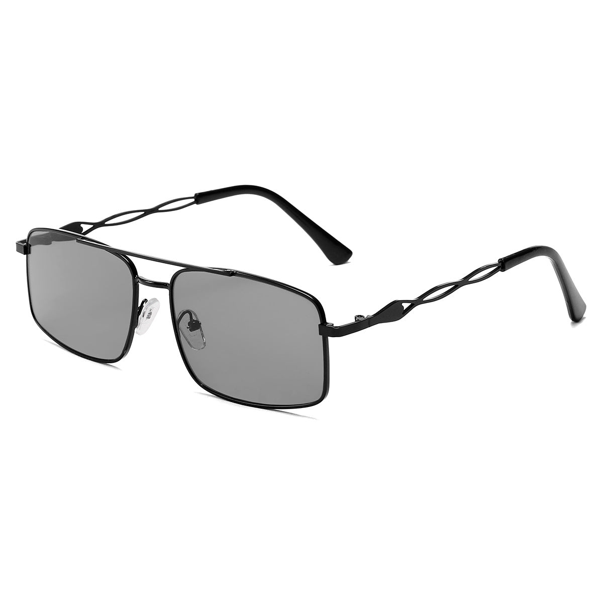 Damen Sonnenbrille mit trendigem rechteckigem Rahmen und gelben Gläsern Brehn