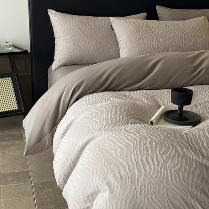 Jacquard Floral Bettbezugset mit wendbarem Satingewebe Rücken