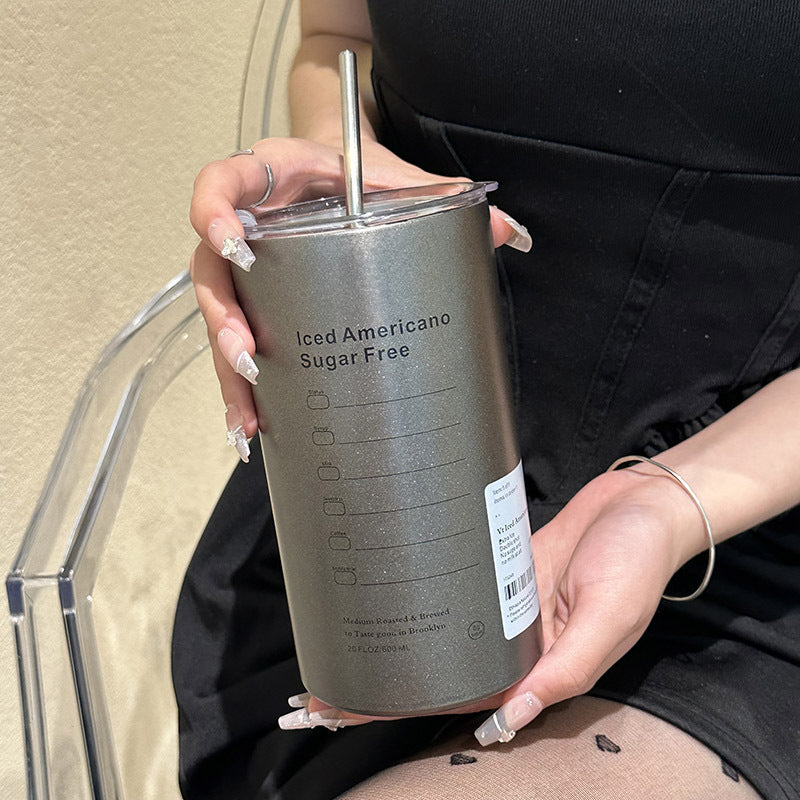 Damen Isolierbecher mit integriertem Strohhalm und praktischem Deckel Brehn