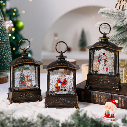 Lichterlaterne mit Schneeszenen Brehn