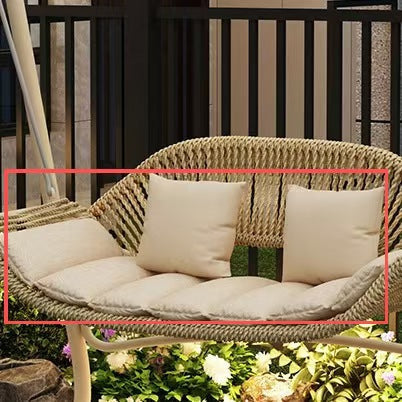 Geflochtenes Rattan-Außen-Schaukel-Loveseat mit gepolsterten Kissen und pulverbeschichtetem Stahlrahmen Brehn