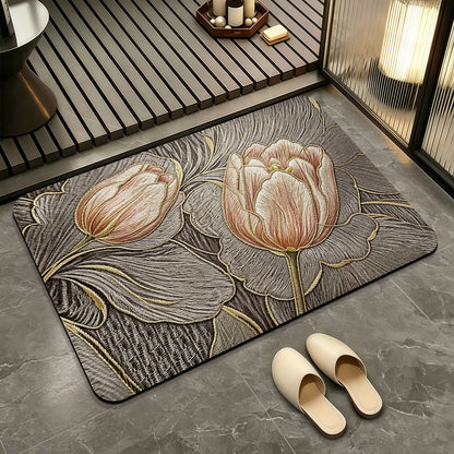 Elegante Blumenmuster-Badmatte Brehn