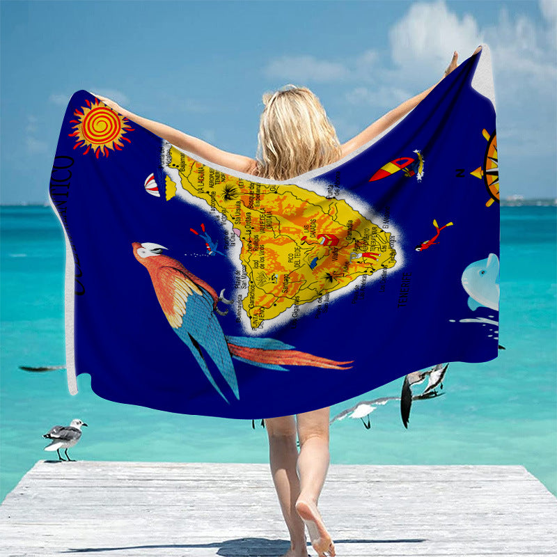 Strandtuch mit einzigartigem geografischen Motiven Brehn