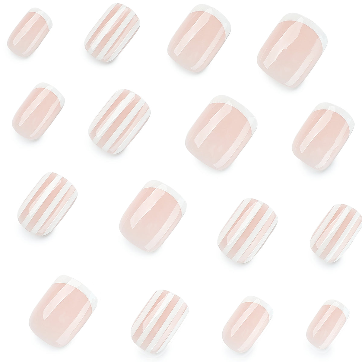 Künstliche Nagelkunst mit Streifenmuster Brehn