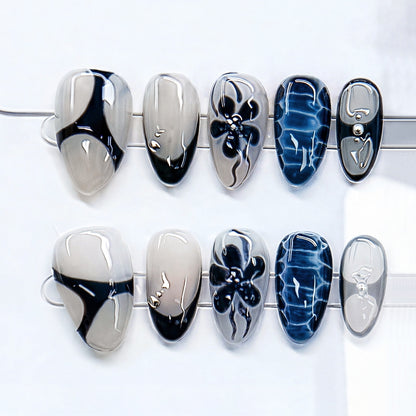 Elegantes Press-On-Nagelkunst-Set mit kreativem Design Brehn
