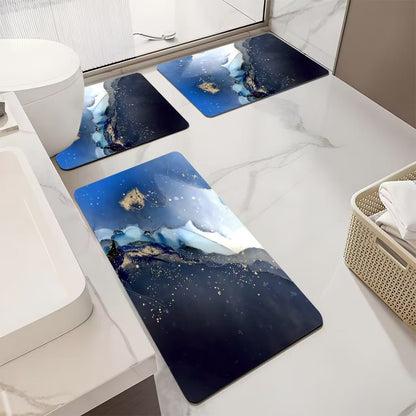 Luxuriöses Marmor-Design Badematten-Set Brehn