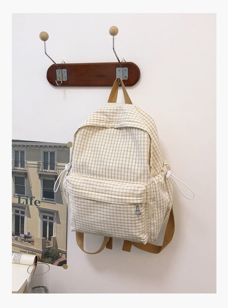 Gestreifter Muster Lässiger Schulrucksack