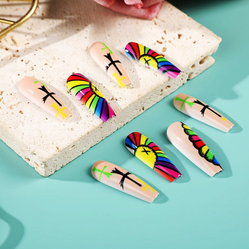 Kunstnägel Set mit kreativem Kreuz-Muster Brehn