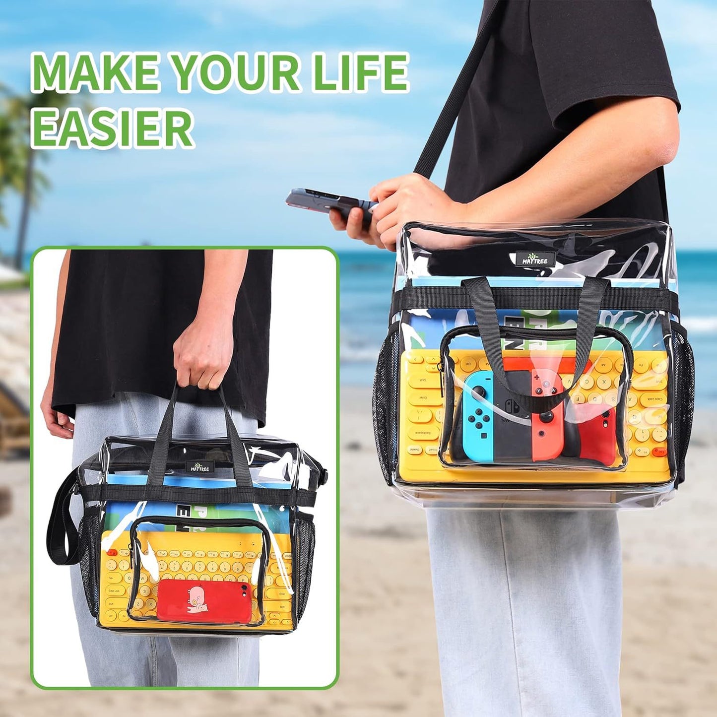 Transparente Multifunktions-Handtasche Brehn