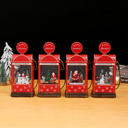 Nostalgische Weihnachtslaterne mit bewegter Schneemann-Szene Brehn