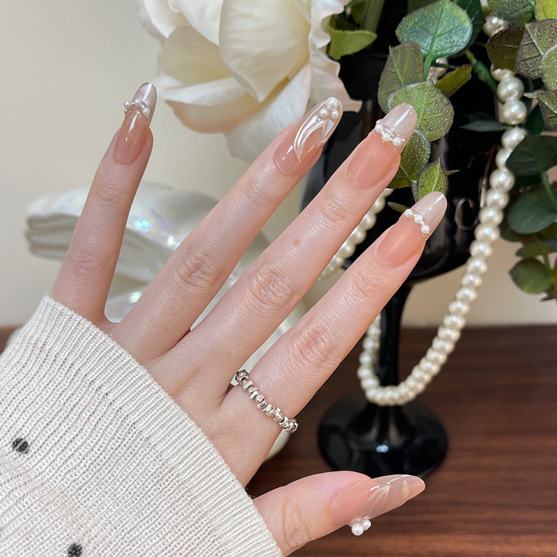 Elegante, perlenschmuck Nagelkunst Brehn