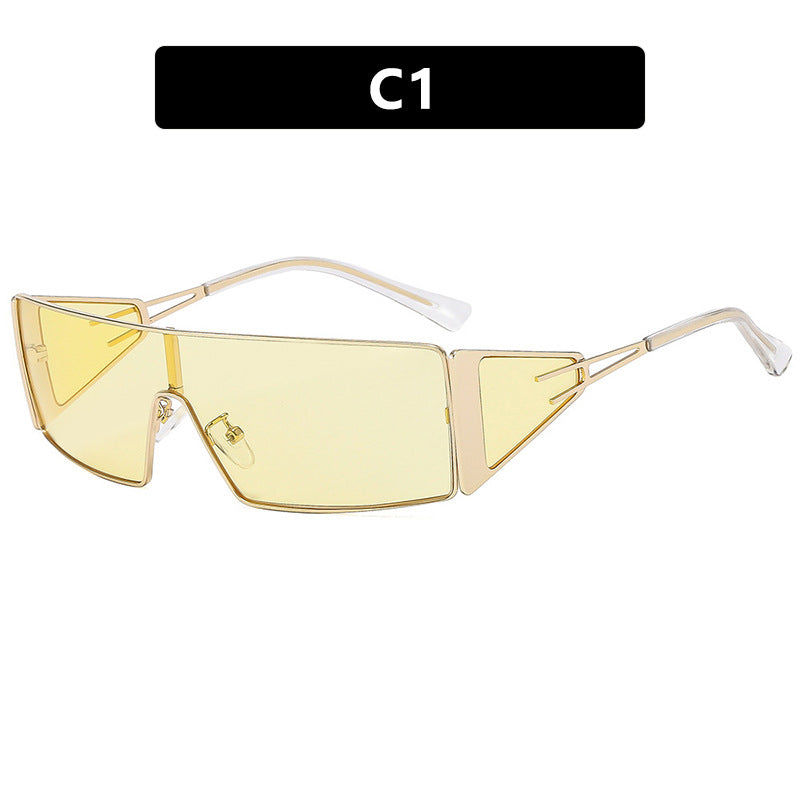 Damen geometrische Sonnenbrille mit futuristischem Design und strapazierfähigem Rahmen Brehn