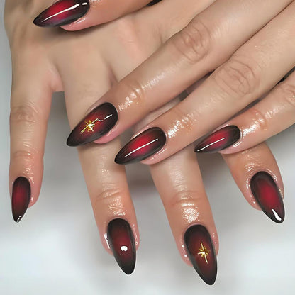 Kunstnagelset mit elegantem Farbverlauf und Glitzerdetails Brehn