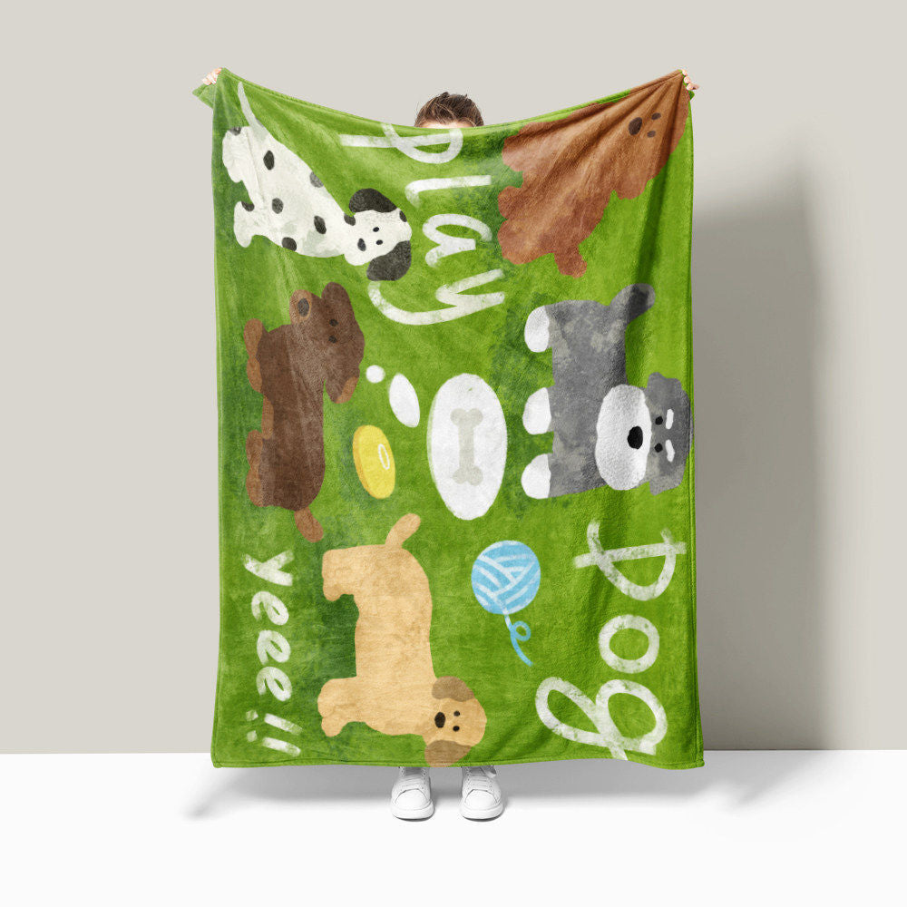 Verspielte Hundethemen-Fleece-Decke