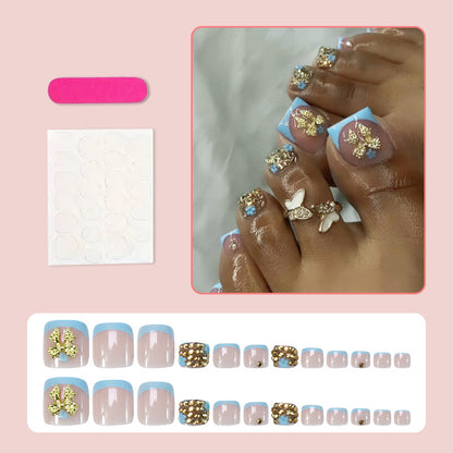 Kunstnagelset mit glamourösen Blumen- und Glitzerverzierungen Brehn
