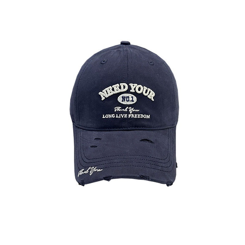 Herren Distressed Baumwolle Bestickte Baseballmütze Brehn