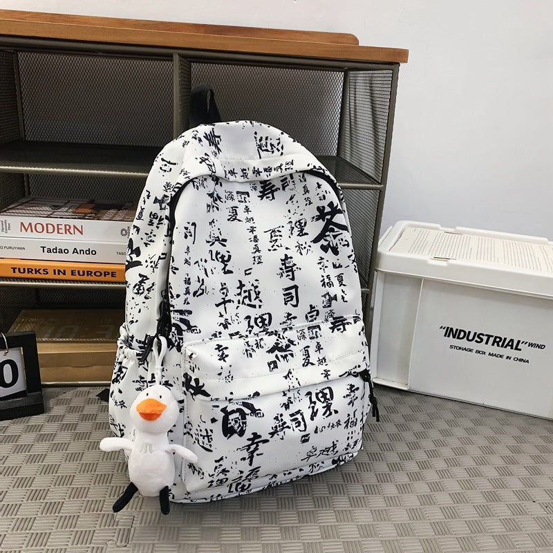 Künstlerische Script-Print-Rucksack