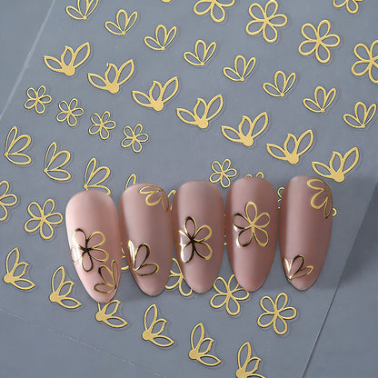 Florale Schmetterling Nagelkunst Aufkleber
