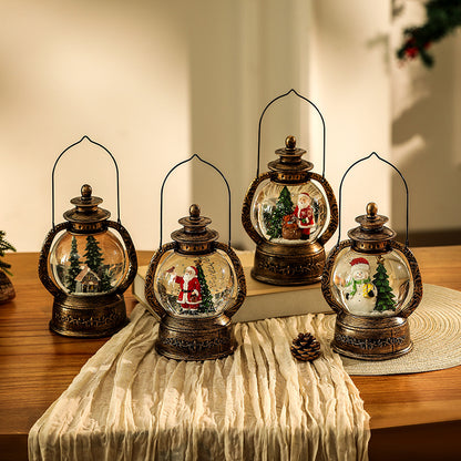 Nostalgische Weihnachtslaterne mit Schneekugel Brehn