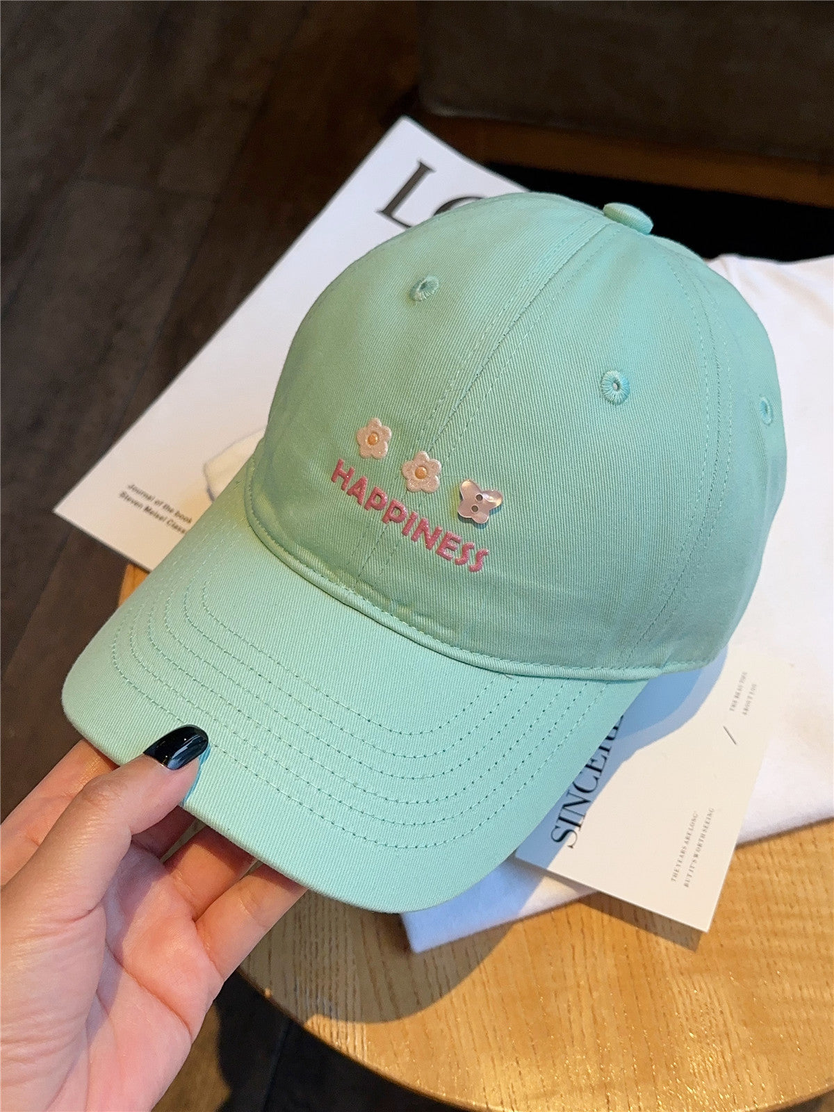 Damen Bestickte Happiness Baseballkappe Brehn