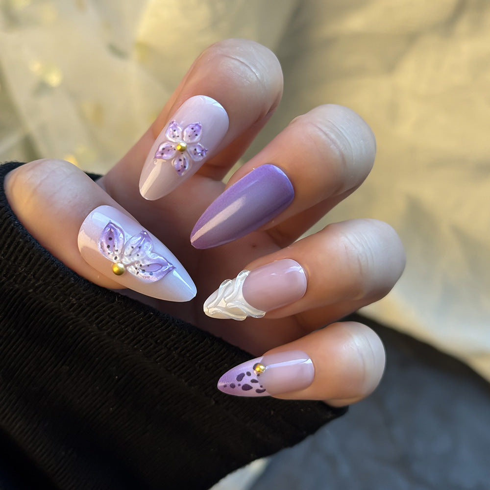 Blumen-Themen Press-On Nagelkunst Set Brehn