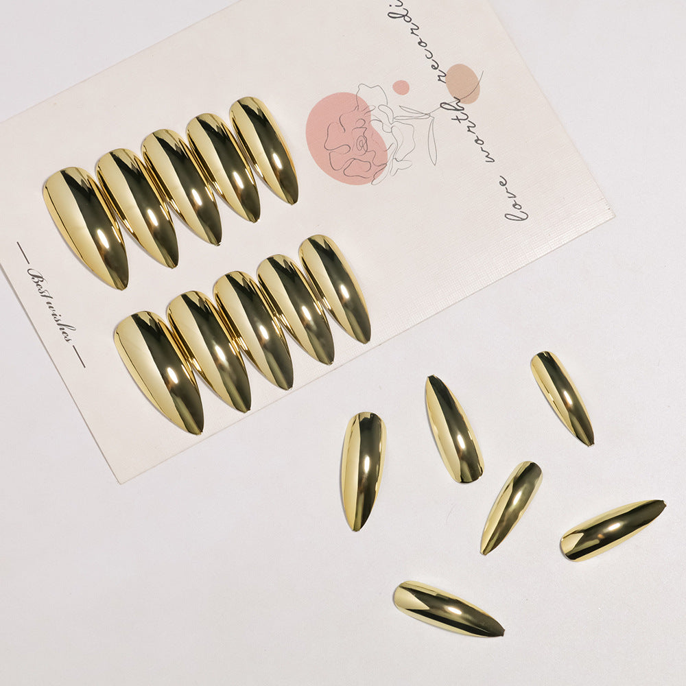 Extravagante Stiletto Press-On Nagelspitzen mit Spiegel-Finish Brehn
