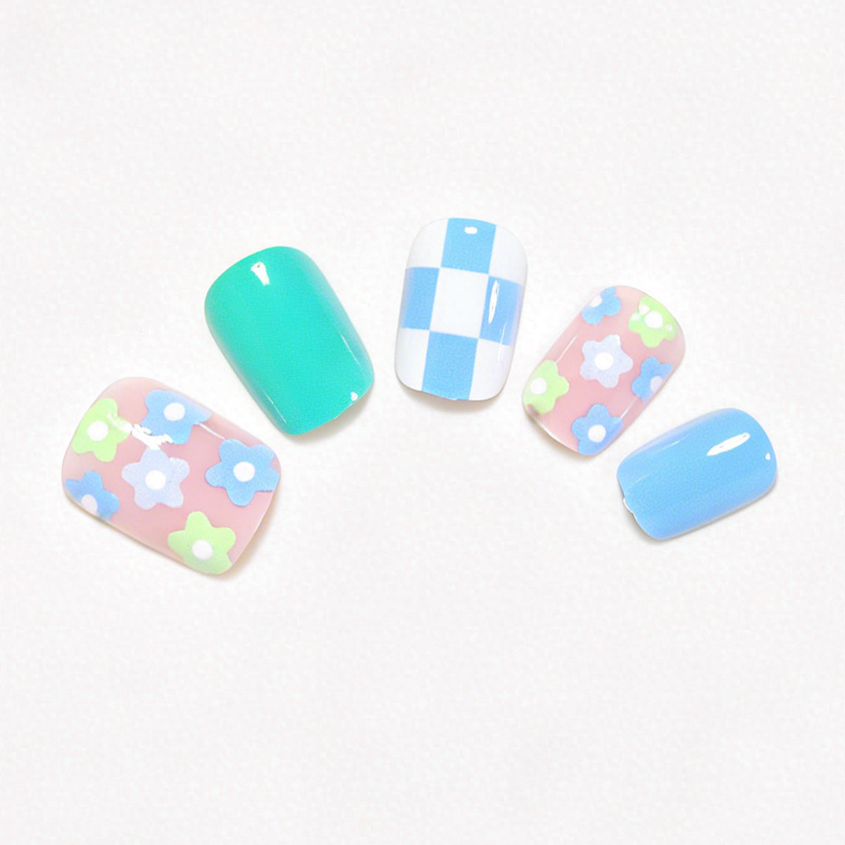 Kreatives Floral Press-On Nagelkunst Set Brehn