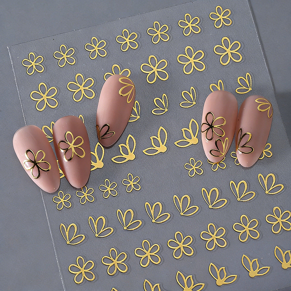 Florale Schmetterling Nagelkunst Aufkleber