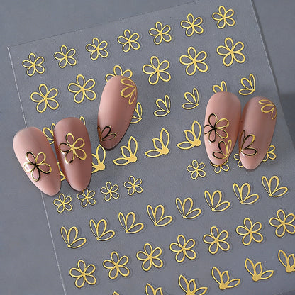 Florale Schmetterling Nagelkunst Aufkleber