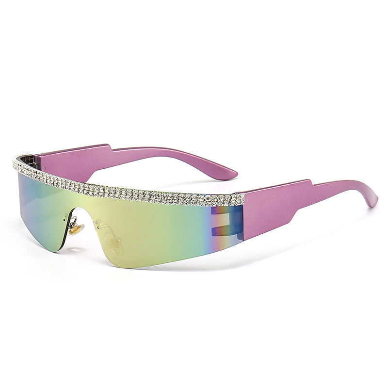 Damen Modische Glamour-Sonnenbrille mit strassverziertem Rahmen Brehn