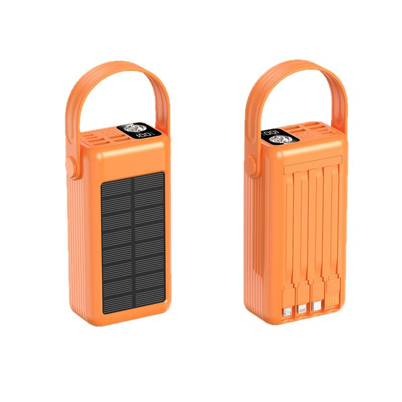 Tragbare Solar-Powerbank mit Integriertem Kabelmanagement und Led-Anzeige Brehn