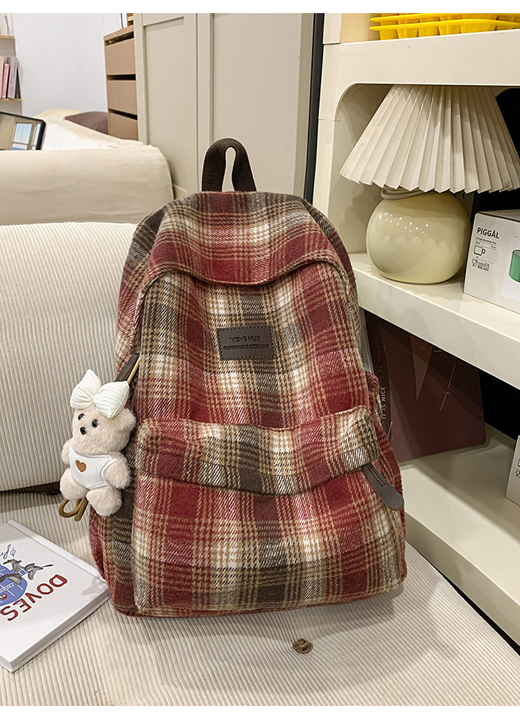 Gemütlicher Rucksack mit kariertem Muster