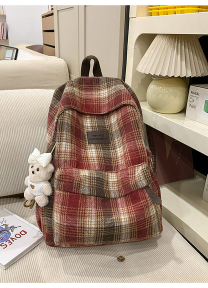Gemütlicher Rucksack mit kariertem Muster